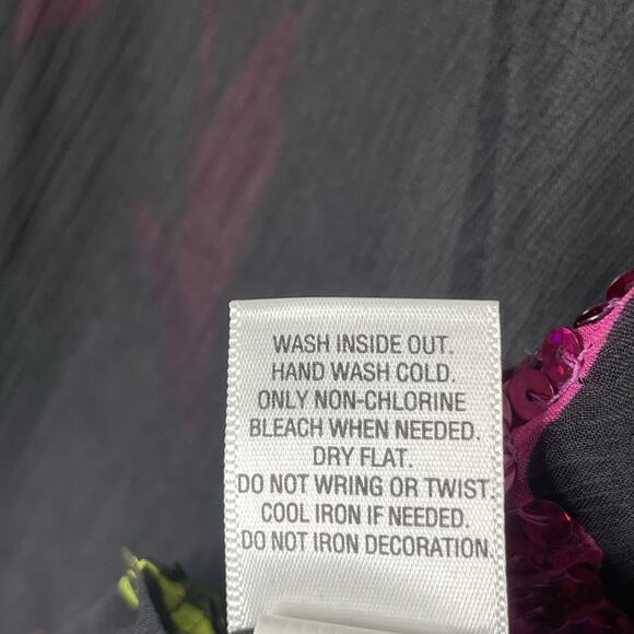 Candie's Women Sheer Tank Floral Sequins Y2K Floral Indie Sleaze 2000s Sparkle - Picture 7 of 8